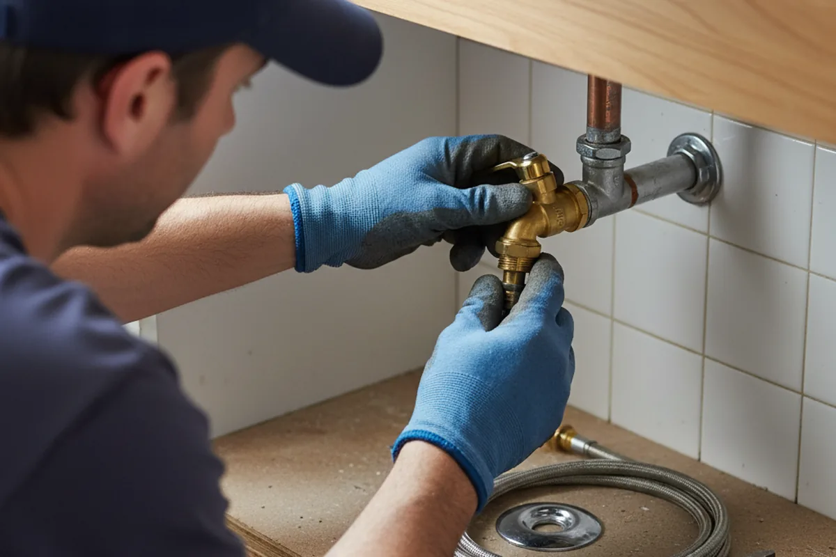 Shutoff valve and fitting work during Faucet and Fixture Repair in Moundville